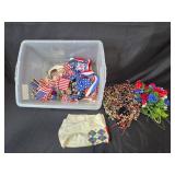 Patriotic Decor Collection with Flags Garlands and Artificial Flowers Patriotic Decor Collection with Flags Garlands and Artificial Flowers
