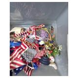 Patriotic Decor Collection with Flags Garlands and Artificial Flowers Patriotic Decor Collection with Flags Garlands and Artificial Flowers