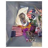 Patriotic Decor Collection with Flags Garlands and Artificial Flowers Patriotic Decor Collection with Flags Garlands and Artificial Flowers