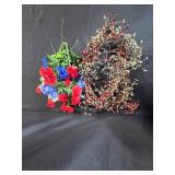 Patriotic Decor Collection with Flags Garlands and Artificial Flowers Patriotic Decor Collection with Flags Garlands and Artificial Flowers