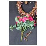 Artificial Floral Arrangement Lot with Heart-Shaped Wreath Artificial Floral Arrangement Lot with Heart-Shaped Wreath