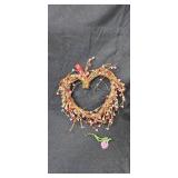 Artificial Floral Arrangement Lot with Heart-Shaped Wreath Artificial Floral Arrangement Lot with Heart-Shaped Wreath