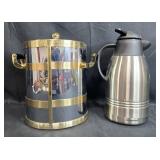 Ice Bucket with Brass Trim and Home Presence Stainless Steel Carafe Ice Bucket with Brass Trim and Home Presence Stainless Steel Carafe
