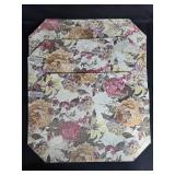 Lot of Floral Placemats with Metal Napkin and Candle Holders Lot of Floral Placemats with Metal Napkin and Candle Holders