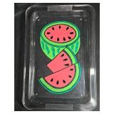 Assorted Serving Tray and Decorative Plate Lot with Silver-Tone, Talavera, and Watermelon Motif Assorted Serving Tray and Decorative Plate Lot with Silver-Tone, Talavera, and Watermelon Motif