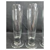 Set of 4 Tall Clear Pilsner Beer Glasses Set of 4 Tall Clear Pilsner Beer Glasses