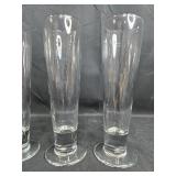 Set of 4 Tall Clear Pilsner Beer Glasses Set of 4 Tall Clear Pilsner Beer Glasses