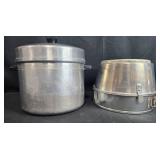 Vintage Aluminum Steamer Pot and Cake Pan Set Vintage Aluminum Steamer Pot and Cake Pan Set