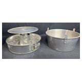 Vintage Aluminum Steamer Pot and Cake Pan Set Vintage Aluminum Steamer Pot and Cake Pan Set