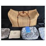 Collection of Travel and Handbags Including Straw, Leather, and Fabric Bags Collection of Travel and Handbags Including Straw, Leather, and Fabric Bags