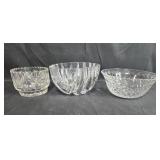 Set of Cut Crystal Glass Decorative Bowls Set of Cut Crystal Glass Decorative Bowls