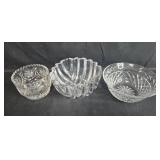 Set of Cut Crystal Glass Decorative Bowls Set of Cut Crystal Glass Decorative Bowls