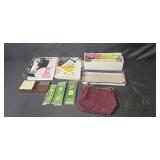 Mixed Lot of Craft Supplies, Paper, Miniature Box, Purse and Accessories Mixed Lot of Craft Supplies, Paper, Miniature Box, Purse and Accessories