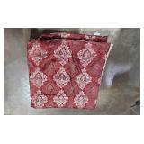 Queen Bedding Set with Comforter and Decorative Pillows, Red Damask Pattern Queen Bedding Set with Comforter and Decorative Pillows, Red Damask Pattern