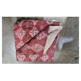 Queen Bedding Set with Comforter and Decorative Pillows, Red Damask Pattern Queen Bedding Set with Comforter and Decorative Pillows, Red Damask Pattern