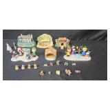 Collection of Miniature Ornament Figurines Including Peanuts Characters, Buildings, and Animals Collection of Miniature Ornament Figurines Including Peanuts Characters, Buildings, and Animals