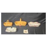 Longaberger Peony Basket Set with Liners and Tag Longaberger Peony Basket Set with Liners and Tag