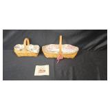 Longaberger Peony Basket Set with Liners and Tag Longaberger Peony Basket Set with Liners and Tag