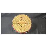 Longaberger 2000 Let It Snow Basket with Plaid Liners and Tie-On Longaberger 2000 Let It Snow Basket with Plaid Liners and Tie-On