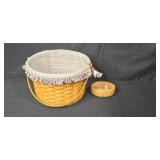 Longaberger Handwoven Basket Set with Liner and Small Insert - American Cancer Society Edition Longaberger Handwoven Basket Set with Liner and Small Insert - American Cancer Society Edition