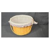 Longaberger Handwoven Basket Set with Liner and Small Insert - American Cancer Society Edition Longaberger Handwoven Basket Set with Liner and Small Insert - American Cancer Society Edition