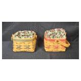 Set of 3 Longaberger 2000 Handwoven Baskets with Liners Set of 3 Longaberger 2000 Handwoven Baskets with Liners