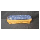 Set of 3 Longaberger Handwoven Baskets with Blue Liners and Inserts Set of 3 Longaberger Handwoven Baskets with Blue Liners and Inserts