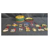 Collection of White House Historical Christmas Ornaments with Holiday Tin Collection of White House Historical Christmas Ornaments with Holiday Tin