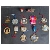 Collection of Christmas Ornaments Including White House, Patriotic, and Holiday Themes Collection of Christmas Ornaments Including White House, Patriotic, and Holiday Themes