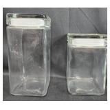 Collection of Assorted Glass Canisters and Jars with Metal Grinder Collection of Assorted Glass Canisters and Jars with Metal Grinder