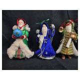Set of Holiday Santa Figurines with Various Outfits and Accessories Set of Holiday Santa Figurines with Various Outfits and Accessories