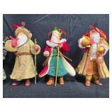 Set of Holiday Santa Figurines with Various Outfits and Accessories Set of Holiday Santa Figurines with Various Outfits and Accessories