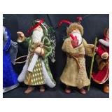 Set of Holiday Santa Figurines with Various Outfits and Accessories Set of Holiday Santa Figurines with Various Outfits and Accessories