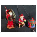 Collection of Assorted Holiday Ornaments Including Santas, Patriotic, and Crystal Designs Collection of Assorted Holiday Ornaments Including Santas, Patriotic, and Crystal Designs