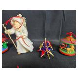 Collection of Assorted Holiday Ornaments Including Santas, Patriotic, and Crystal Designs Collection of Assorted Holiday Ornaments Including Santas, Patriotic, and Crystal Designs