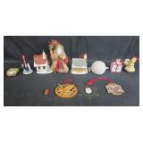 Collection of Holiday and Christmas Ornaments with Figurines and Decorative Houses Collection of Holiday and Christmas Ornaments with Figurines and Decorative Houses