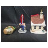 Collection of Holiday and Christmas Ornaments with Figurines and Decorative Houses Collection of Holiday and Christmas Ornaments with Figurines and Decorative Houses