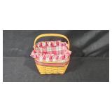 Set of 3 Longaberger Handwoven Baskets with Liners and Collectible Inserts Set of 3 Longaberger Handwoven Baskets with Liners and Collectible Inserts