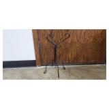 Metal Tiered Plant Stand and Black Wrought Iron Stand Metal Tiered Plant Stand and Black Wrought Iron Stand