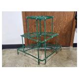 Metal Tiered Plant Stand and Black Wrought Iron Stand Metal Tiered Plant Stand and Black Wrought Iron Stand