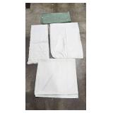 Collection of Tablecloths Including Lace and Green Patterned Design Collection of Tablecloths Including Lace and Green Patterned Design