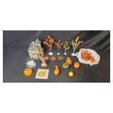 Department 56 Halloween House, Figurine, Fall Decor Trees and Faux Fruit Lot Department 56 Halloween House, Figurine, Fall Decor Trees and Faux Fruit Lot