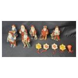Set of Vintage-Style Santa Figurines and 5 Holiday Ornaments Set of Vintage-Style Santa Figurines and 5 Holiday Ornaments