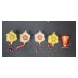 Set of Vintage-Style Santa Figurines and 5 Holiday Ornaments Set of Vintage-Style Santa Figurines and 5 Holiday Ornaments