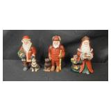 Set of Vintage-Style Santa Figurines and 5 Holiday Ornaments Set of Vintage-Style Santa Figurines and 5 Holiday Ornaments