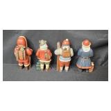 Set of Vintage-Style Santa Figurines and 5 Holiday Ornaments Set of Vintage-Style Santa Figurines and 5 Holiday Ornaments