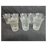 Set of Vintage Patterned Depression Glass Tumblers - "Iris" Set of Vintage Patterned Depression Glass Tumblers - "Iris"