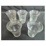 Set of Vintage Patterned Depression Glass Tumblers - "Iris" Set of Vintage Patterned Depression Glass Tumblers - "Iris"