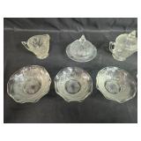 Set of Vintage Clear Pressed Depression Glass Bowls and Covered Dishes - "Iris" Set of Vintage Clear Pressed Depression Glass Bowls and Covered Dishes - "Iris"