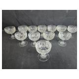 Set of Vintage Pressed Depression Glass Sherbet Dessert Glasses - "Iris" Set of Vintage Pressed Depression Glass Sherbet Dessert Glasses - "Iris"